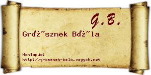 Grásznek Béla névjegykártya